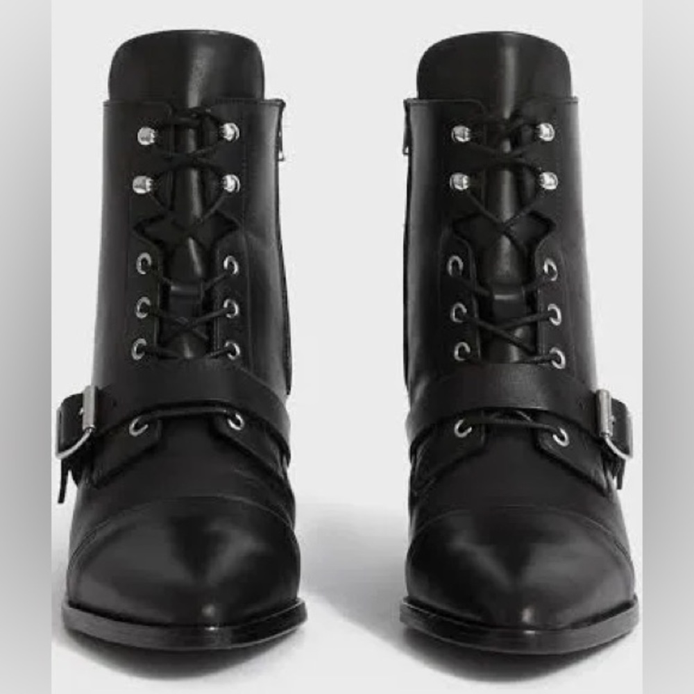 All Saints Katy Lace Up Leather Booties